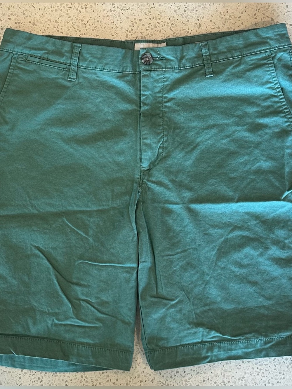 Goodfellow & Co Teal Flat-Front Linen Shorts